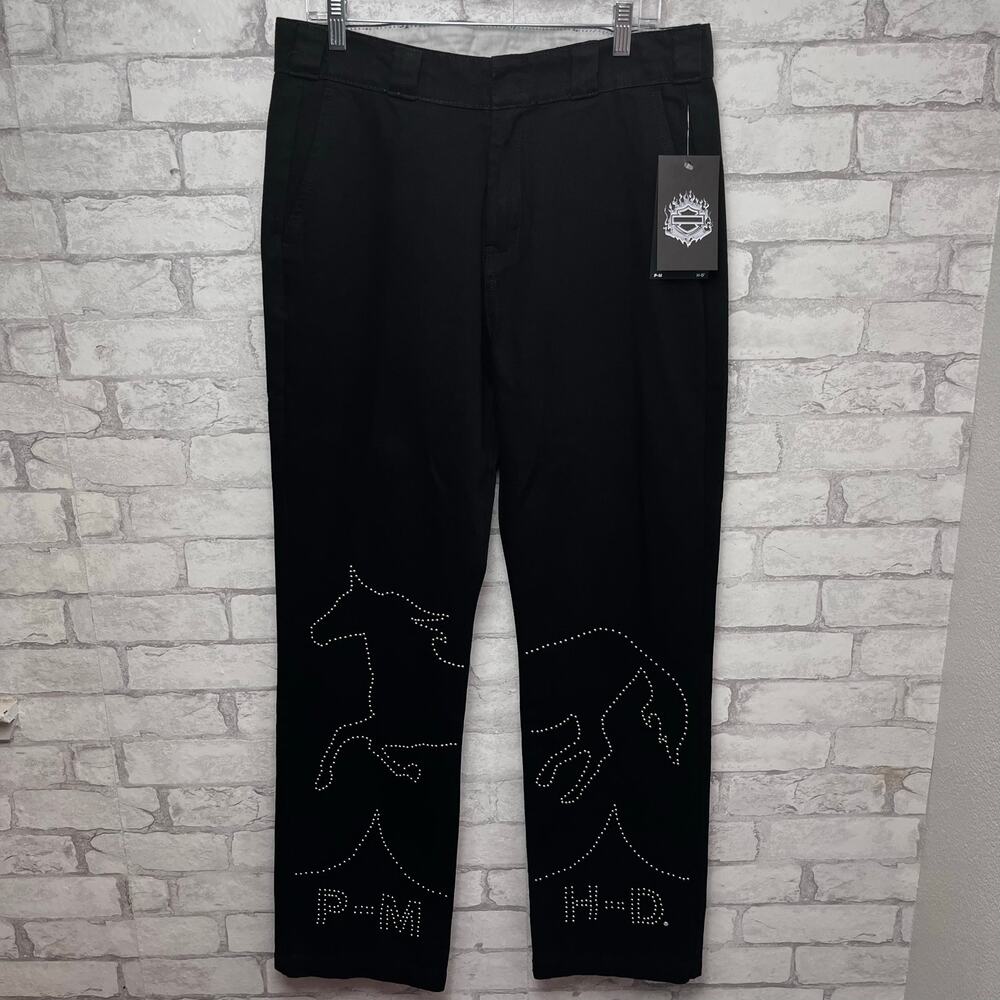 Post Malone x Harley Davidson rhinestone jeans